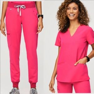 FIGS shocking pink zamora rafaela set NEW